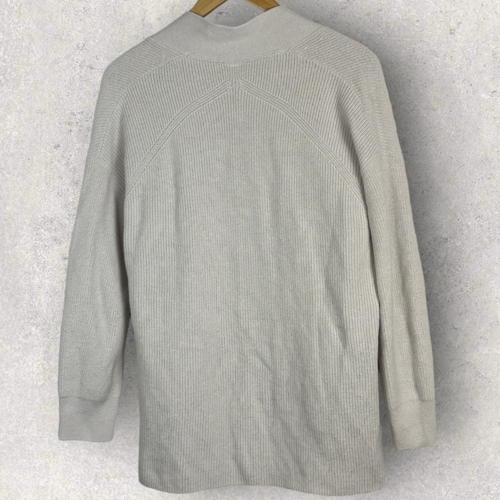 Lululemon Merino Wool Ribbed Long Wrap Sweater Bone Neutral Size 2 Oversized Fit - Picture 4 of 14